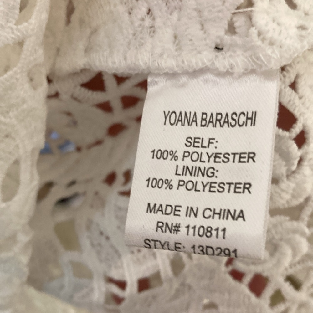 NWT Yoana Baraschi Celestial Garden Lace Tunic Dress in White Size 6 - Picture 8 of 9